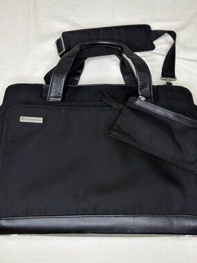 Victorinox Leather Nylon Architecture Series Briefcase Black 16.5x13x6